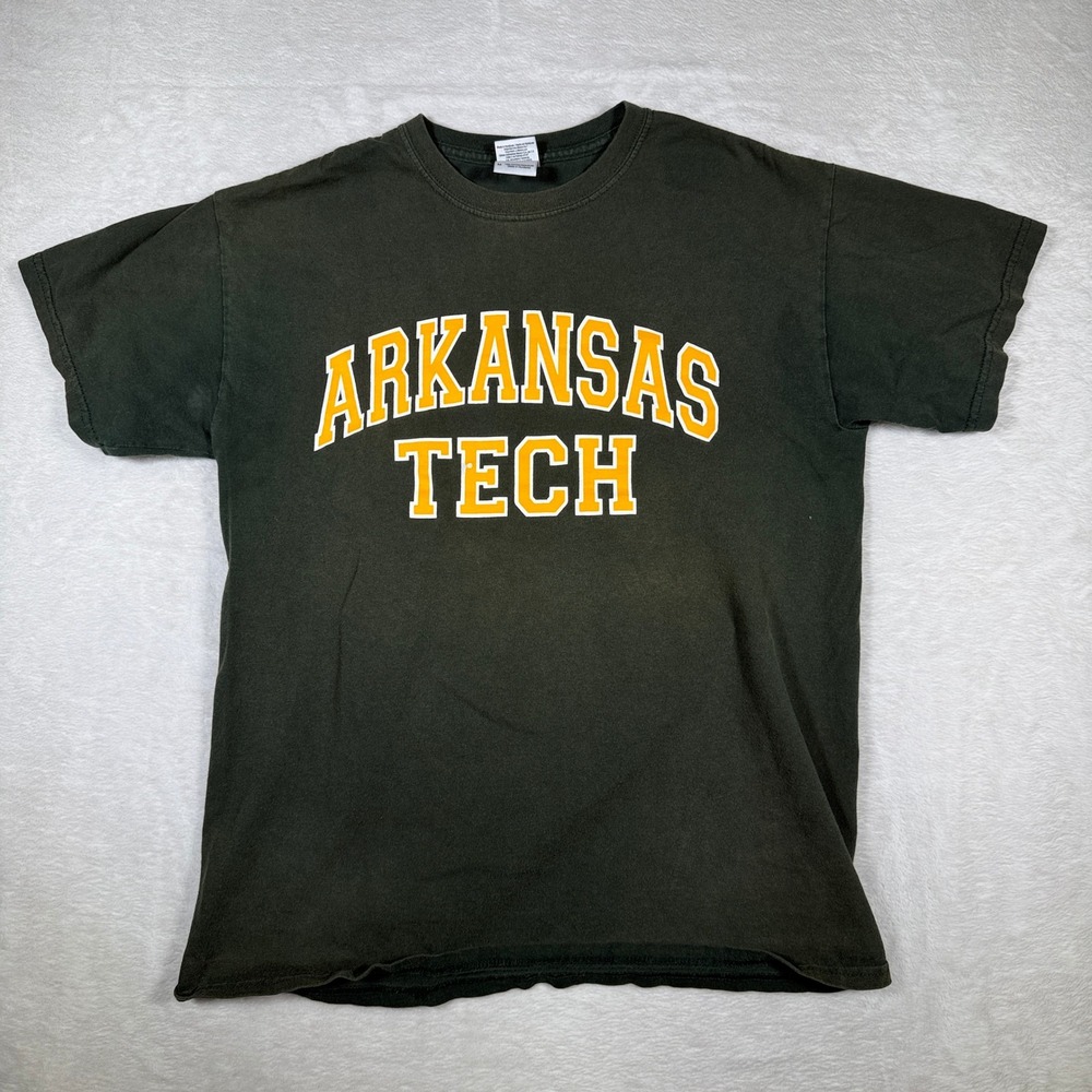Arkansas Tech Golden Bears Green T Shirt Adult Medium‎ Gildan Cotton College